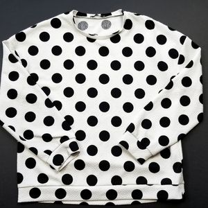 {Zara} Oversized Light Polka Dot Sweatshirt